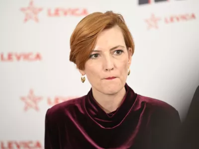 Asta Vrečko04.10.2025 - Redni kongres stranke Levica, na katerem bodo začeli postopke za imenovanje novega vodstva in potrjevali predvolilni sporazum o sodelovanju z zunajparlamentarno stranko VesnaFOTO: Nik Erik Neubauer