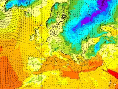 nad Rusijo je lepo vidno območje zelo hladnega zraka. / Foto: Ecmf