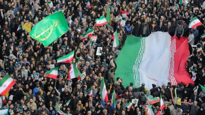 17 January 2026, Iran, Teheran: Pro-government demonstrators rally at Enghelab (Revolution) Square in central Tehran in support of the Islamic Republic. Photo: Iranian Presidency/ZUMA Press Wire/dpa