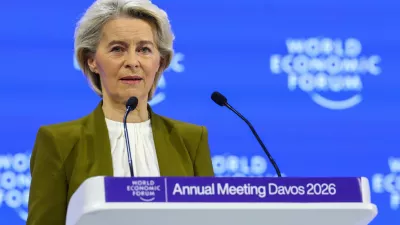European Commission President Ursula von der Layen speaks during the 56th annual World Economic Forum (WEF) meeting in Davos, Switzerland, January 20, 2026. REUTERS/Denis Balibouse
