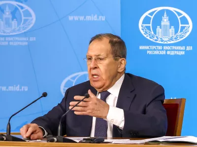 20 January 2026, Russia, Moscow: Russian Foreign Minister Sergei Lavrov speaks during a press conference at the Russian Foreign Ministry Press Centre to review Russian diplomacy in 2025. Photo: Artyom Geodakyan/TASS via ZUMA Press/dpa