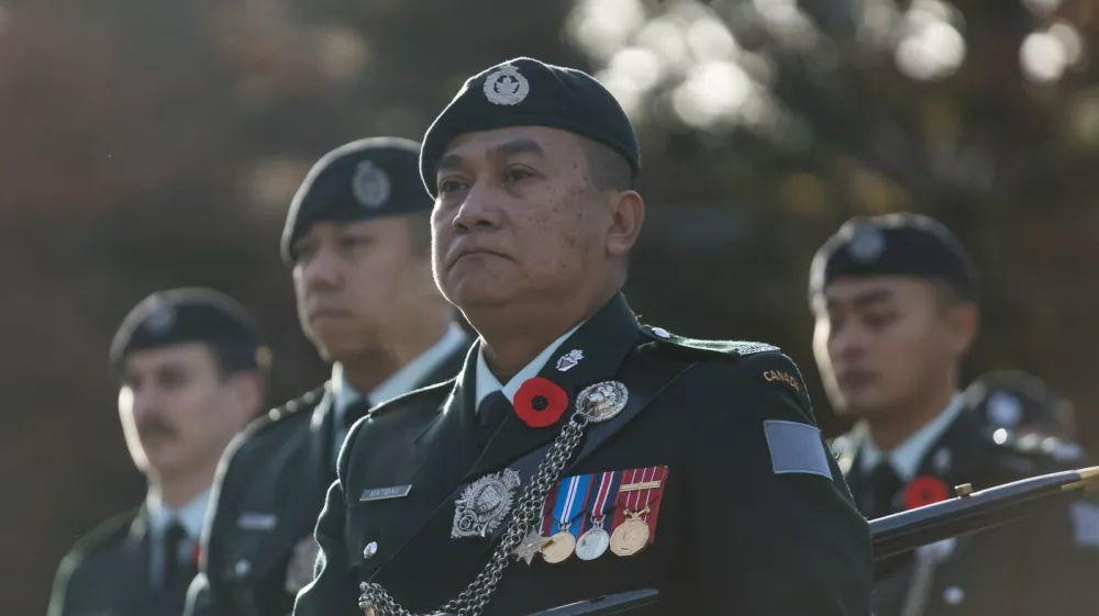 Remembrance Day ceremony at Victory Square in Vancouver, British ColumbiaRemembrance Day, Vancouver, British Columbia, Canada - 11 Nov 2025,Image: 1051871543, License: Rights-managed, Restrictions:, Model Release: no