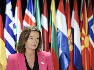 Tanja Fajon- 13.10.2025 - NATO - plenarno zasedanje Parlamentarne skup&scaron;čine Nata, na katerem bo imel nagovor med drugim premier Robert Golob, osrednji govornik pa bo generalni sekretar zavezni&scaron;tva Mark Rutte//FOTO: Jaka Gasar