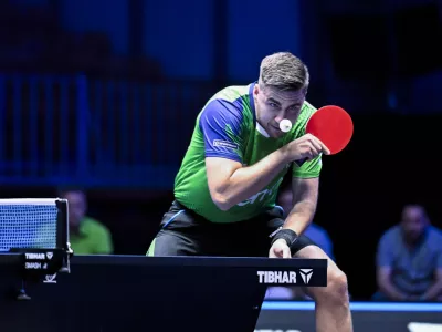 22.06.2025 - polfinale: Darko Jorgić VS Felix Lebrun, domači namiznoteni&scaron;ki turnir WTT Star Contender v Ljubljani FOTO: Nik Erik Neubauer