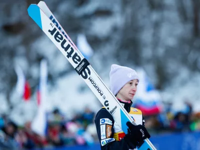 Ljubno ob Savinji, Skakalni center Savina.Druga tekma smucarskih skakalk za svetovni pokal.Slovenska smucarska skakalka Nika Prevc.