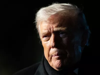 FILE - President Donald Trump speaks before departing on Marine One from the South Lawn of the White House, Jan. 20, 2026, in Washington. (AP Photo/Alex Brandon, File)