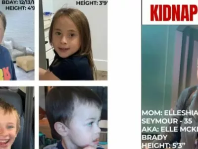 Elleshia Seymour je brez dovoljenja njihovih očetov iz ZDA na Hrva&scaron;ko pobegnila s &scaron;tirimi otroki - triletnim Jacobom Kurtom, sedemletno Hazel Raye, osemletnim Levijem in 11-letnim Lanodnom. 