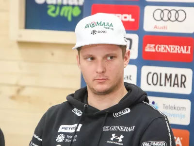 - Nejc Naraločnik,- 27.01.2025. - Novinarska konferenca smučarske reprezentance Slovenije v hitrih disciplinah.//FOTO: Bojan Velikonja