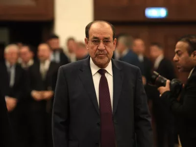 FILED - 18 December 2023, Iraq, Baghdad: Former Iraqi Prime Minister Nouri al-Maliki arrives at a polling station to cast his vote in the first provincial council elections in a decade. Photo: Ameer Al-Mohammedawi/dpa