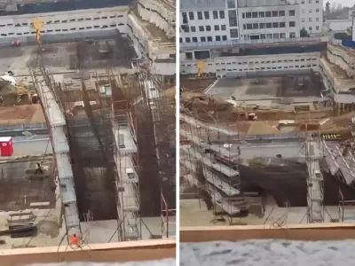 Klinika Rebo, Zagreb, gradbi&scaron;če. Vir: Zajem zaslona