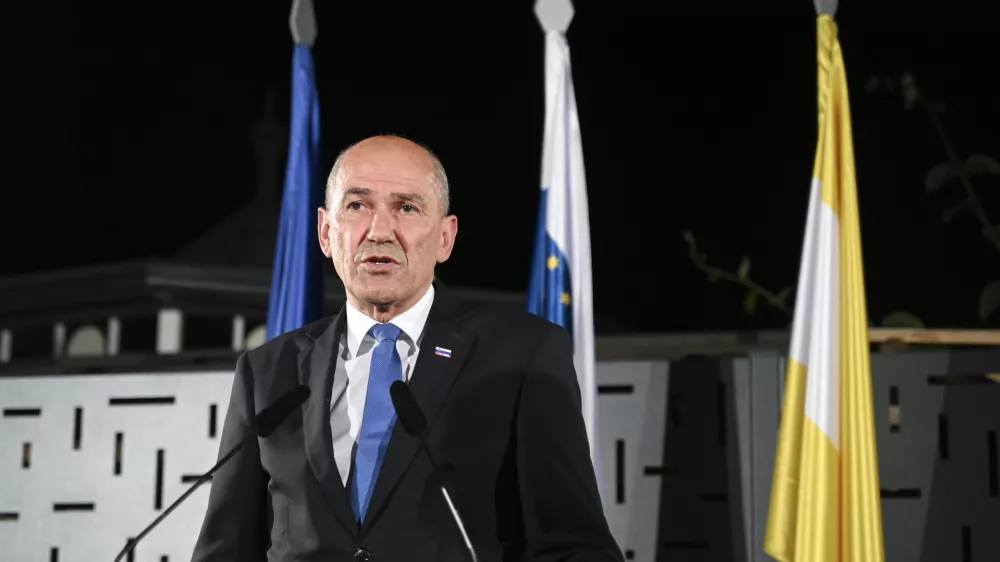 Janez Jan&scaron;a09.06.2024 - Evropske volitve 2024 - Volitve poslancev v Evropski parlament - sedež stranke SDS (Slovenska demokrtska stranka) //FOTO: Nik Erik Neubauer