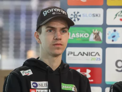 - Rok Masle.- 25.03.2025. - Novinarska konferenca mo&scaron;ke reprezentance Slovenije pred finalom svetovnega pokala v Planici.//FOTO: Bojan Velikonja