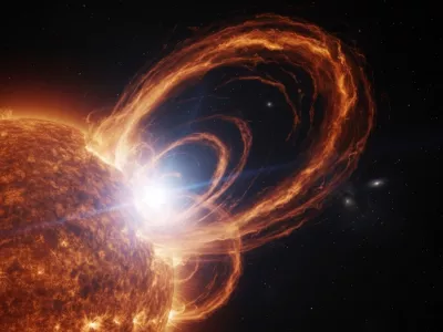 Sončni izbruh. Simbolična fotografija.