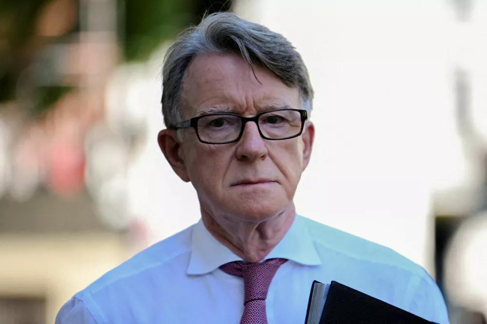 FILE PHOTO: British Ambassador to the United States Peter Mandelson walks on the day British Prime Minister Keir Starmer holds an emergency Cobra meeting to discuss Israel-Iran conflict, in London, Britain, June 18, 2025. REUTERS/Jaimi Joy/File Photo/File Photo