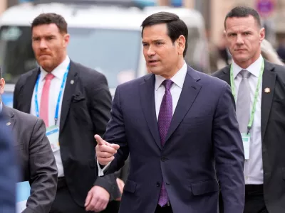 U.S. Secretary of State Marco Rubio walks to a meeting of G7 foreign ministers at the Munich Security Conference in Munich, Germany, February 14, 2026.   Alex Brandon/Pool via REUTERS