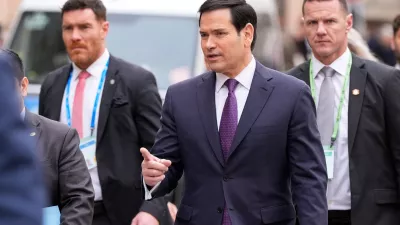 U.S. Secretary of State Marco Rubio walks to a meeting of G7 foreign ministers at the Munich Security Conference in Munich, Germany, February 14, 2026.   Alex Brandon/Pool via REUTERS