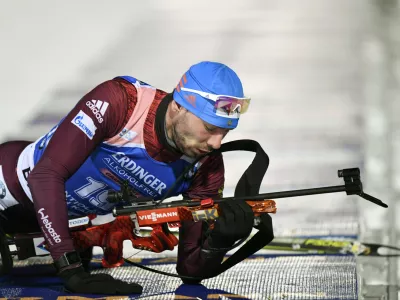 IBU Biathlon World Cup - Sprint Men 10 km - Kontiolahti, Finland - March 8, 2018. Anton Shipulin of Russia is seen in action. LEHTIKUVA / Martti Kainulainen via REUTERS ATTENTION EDITORS - THIS IMAGE WAS PROVIDED BY A THIRD PARTY. NO THIRD PARTY SALES. NOT FOR USE BY REUTERS THIRD PARTY DISTRIBUTORS. FINLAND OUT. NO COMMERCIAL OR EDITORIAL SALES IN FINLAND.