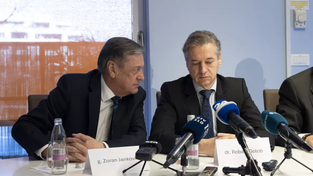 Ljubljana, Hisa Ljubhospic.Novinarska konferenca Hise Ljubhospic ob desetletnici delovanja.Zupan Mestne obcine Ljubljana Zoran Jankovic in premier Robert Golob.