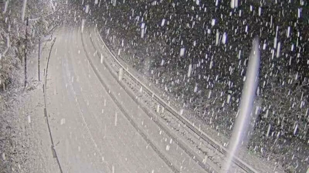 Na Kočevskem, Notranjskem in Dolenjskem je sinoči sneg pobelil ceste. 