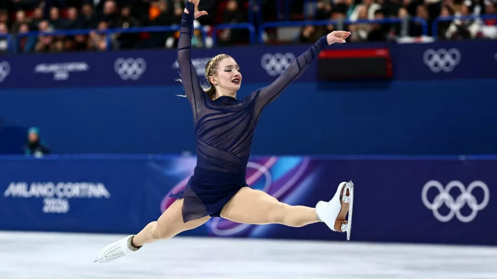 Milano Cortina 2026 Olympics - Figure Skating - Women Single Skating - Free Skating - Milano Ice Skating Arena, Milan, Italy - February 19, 2026. Amber Glenn of United States performs during the Free Skating REUTERS/Amanda Perobelli
