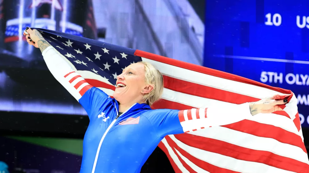 Italija, Cortina d'Ampezzo.Zimske olimpijske igre 2026.Bob, enosed, zenske.Ameriska tekmovalka Kaillie Armbruster Humphries.