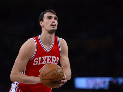 LOS ANGELES, CA - MARCH 12: Dario Saric #9 of the Philadelphia 76ers plays against the Los Angeles Lakers on March 12, 2017 at STAPLES Center in Los Angeles, California. NOTE TO USER: User expressly acknowledges and agrees that, by downloading and or using this photograph, User is consenting to the terms and conditions of the Getty Images License Agreement.&Acirc;&nbsp; (Photo by Robert Laberge/Getty Images)