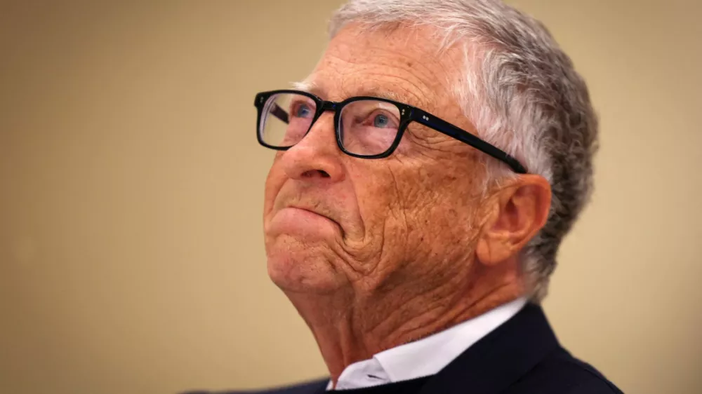 Bill Gates, who pledged on Thursday to give away almost his entire personal wealth in the next two decades and said the world's poorest would receive some $200 billion via his foundation, speaks with Reuters during an interview in New York City, U.S., May 8, 2025. REUTERS/Mike Segar