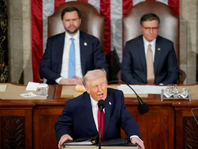U.S. President Donald Trump delivers the State of the Union address in the House Chamber of the U.S. Capitol in Washington, D.C., U.S., February 24, 2026. REUTERS/NATHAN HOWARD