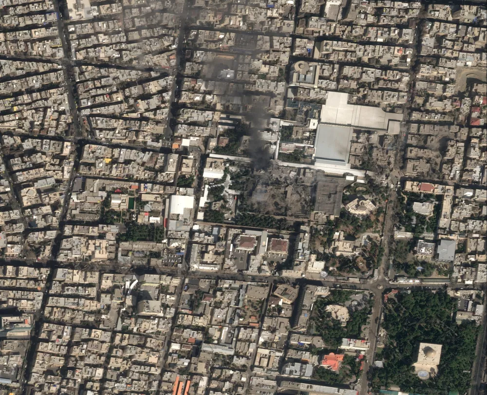 A satellite image shows black smoke rising and heavy damage at Iranian Supreme Leader Ayatollah Ali Khamenei's compound, following strikes by the United States and Israel against Iran, in Tehran, Iran February 28, 2026. Pleiades Neo (c) Airbus DS 2026/Handout via REUTERS  THIS IMAGE HAS BEEN SUPPLIED BY A THIRD PARTY NO RESALES. NO ARCHIVES MANDATORY CREDIT