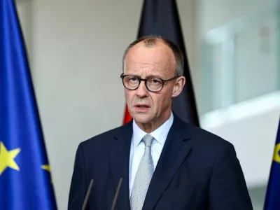 German Chancellor Friedrich Merz makes a statement on the situation in the Middle East, after Israel and the U.S. launched strikes on Iran, at the chancellery in Berlin, Germany, March 1, 2026. REUTERS/Nadja Wohlleben