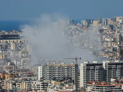Smoke rises after an Israeli strike on Beirut's southern suburbs, following an escalation between Hezbollah and Israel amid the U.S.-Israel conflict with Iran, Lebanon, March 2, 2026. REUTERS/Mohamed Azakir
