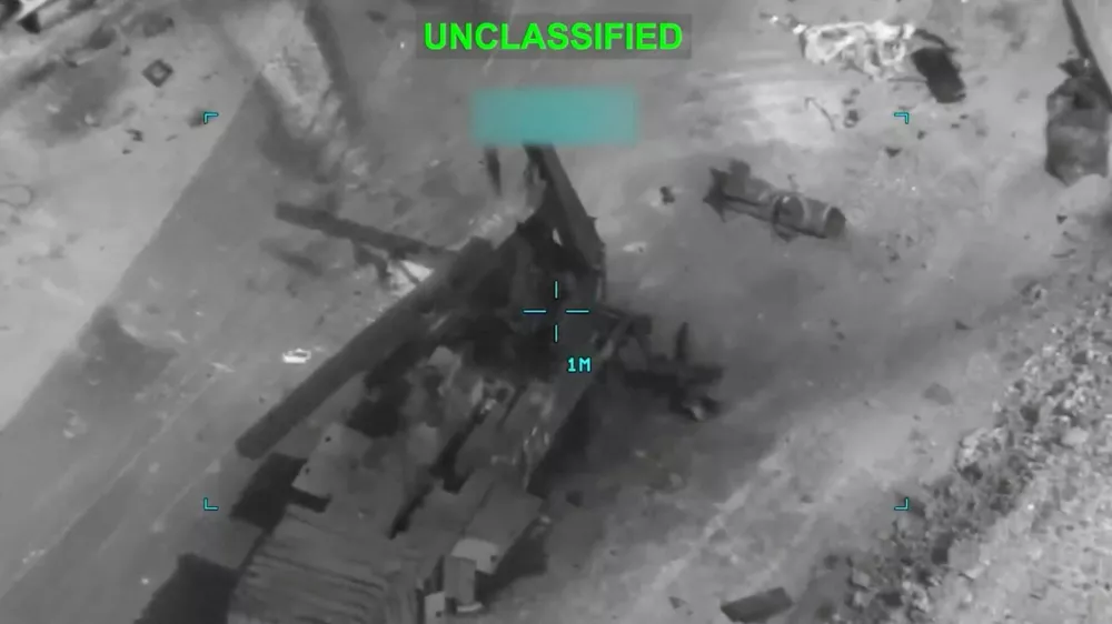 Military equipment targeted at an unknown location, which, according to the U.S. Central Command (CENTCOM), shows the U.S. strikes conducted as part of Operation Epic Fury, an attack by the United States and Israel on Iran, in this screengrab obtained from a handout video released on March 2, 2026. US CENTCOM via X/Handout via REUTERS  THIS IMAGE HAS BEEN SUPPLIED BY A THIRD PARTY. MANDATORY CREDIT. TEXT OVERLAY AND BLURRING FROM SOURCE. Verification lines: Reuters was not able to independently verify the location and the date when the video was filmed. No older version of the video was found posted online before Monday (March 2)