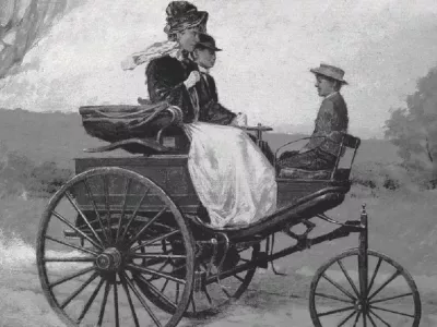 Bertha Benz med prvo dolgo vožnjo z avtomobilom.