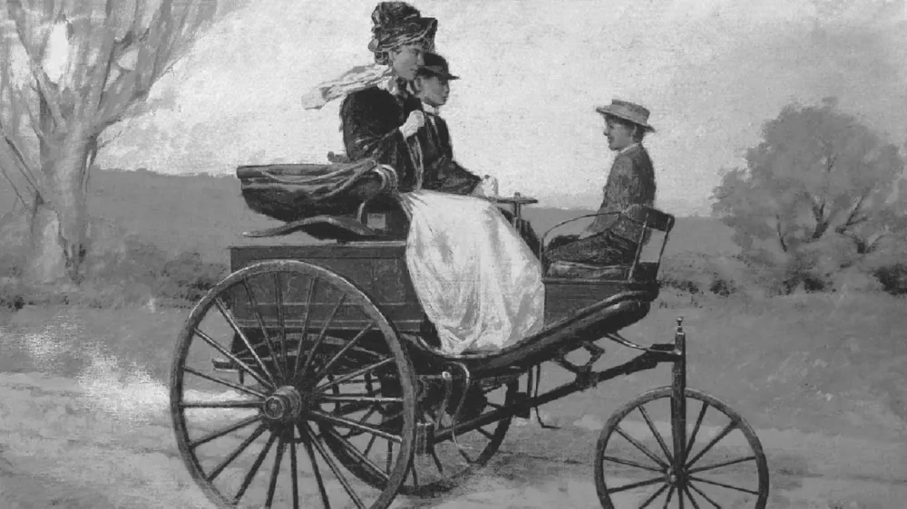 Bertha Benz med prvo dolgo vožnjo z avtomobilom.