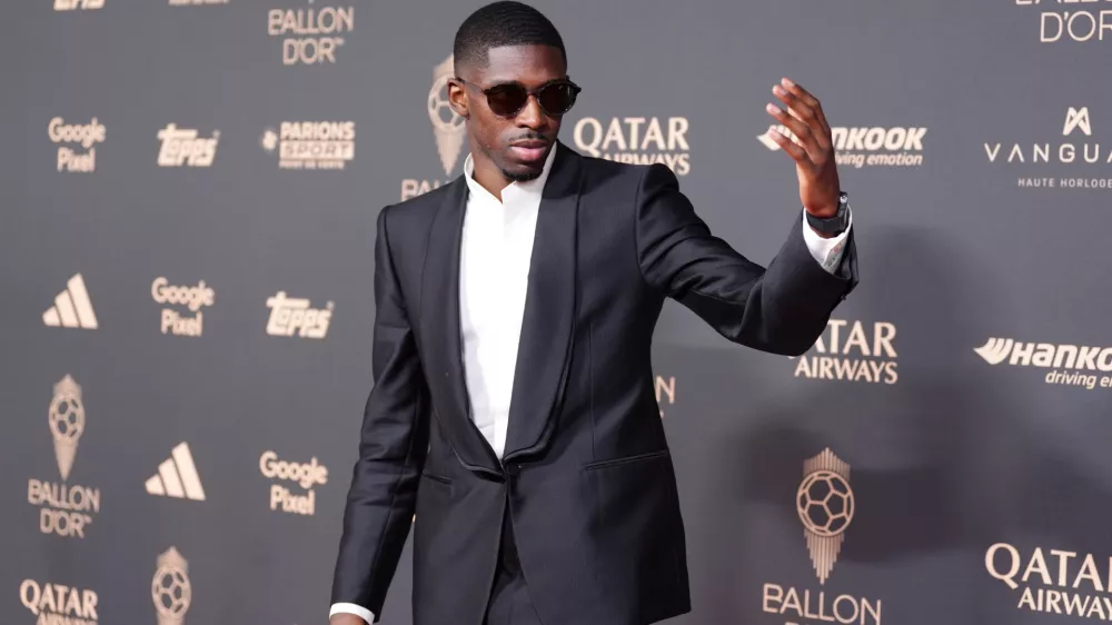 22 September 2025, France, Paris: French footballer Ousmane Dembele arrives at the Ballon d'Or awards ceremony 2025, at the Theatre du Chatelet in Paris. Photo: Adam Davy/PA Wire/dpa