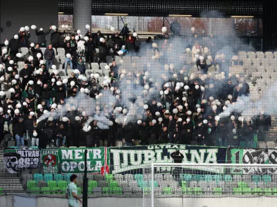 - Navijači,- 21.02.2026. - 1. liga SNL, nogomet: NK Olimpija - NK Koper.//FOTO: Bojan Velikonja