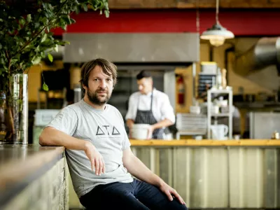 Danish chef Rene Redzepi, co-owner of the restaurant Noma in Copenhagen, Denmark, poses for a photograph prior to a premiere of "Ants on a Shrimp" in Amsterdam, on September 1, 2016. The documentary is about the chef-cook who along with his team enters the biggest culinary experiment in his life.,Image: 298534230, License: Rights-managed, Restrictions: Netherlands OUT, Model Release: no
