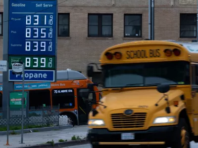High prices for gasoline are shown at a gas station in downtown Los Angeles, California, U.S., March 10, 2026. REUTERS/Mike Blake