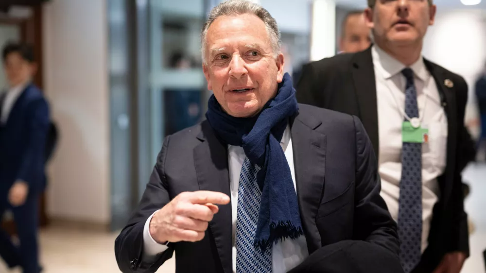 Steve Witkoff walks in the corridors during the 56th annual meeting of the World Economic Forum, WEF, in Davos, Switzerland, Tuesday, Jan. 20, 2026. (Gian Ehrenzeller/Keystone via AP)