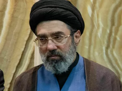 FILE PHOTO: Iran's new supreme leader, Mojtaba Khamenei, the second son of late Iran's Supreme Leader Ayatollah Ali Khamenei, attends a meeting in Tehran, Iran, July 18, 2024. Majid Khahi/ISNA/WANA (West Asia News Agency) via REUTERS ATTENTION EDITORS - THIS PICTURE WAS PROVIDED BY A THIRD PARTY/File Photo