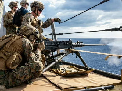 Enota, ki je že na poti v bližino Irana, se je nedavno takole urila med plovbo.