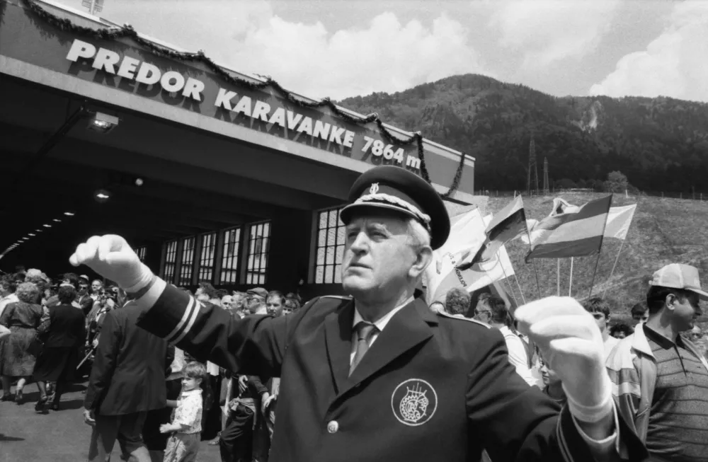 Karavanke - slovesno odprtje predora, junij 1991. Fotografija: Nace Bizilj, hrani: MNSZS