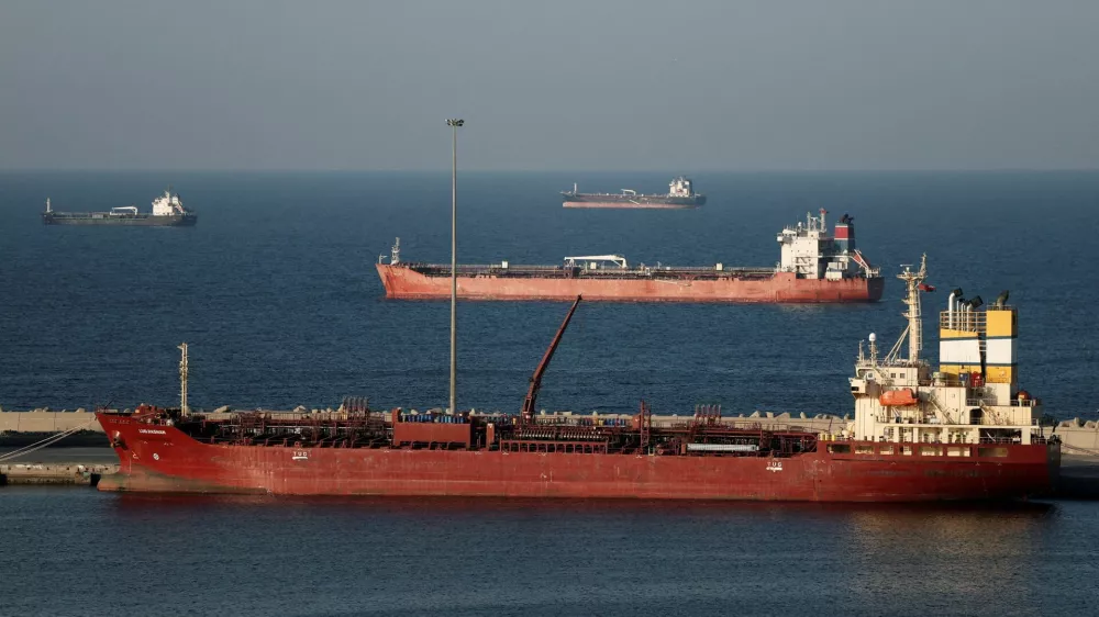 FILE PHOTO: Luojiashan tanker sits anchored in Muscat, as Iran vows to close the Strait of Hormuz, amid the U.S.-Israeli conflict with Iran, in Muscat, Oman, March 7, 2026. REUTERS/Benoit Tessier/File Photo