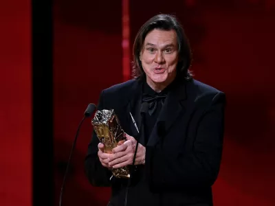 Jim Carrey poses with the Honorary Cesar Award during the 51st Cesar Film Awards at L'Olympia on February 26, 2026 in Paris, France.51st Cesar Ceremony, Paris, France - 27 Feb 2026,Image: 1078701561, License: Rights-managed, Restrictions:, Model Release: no