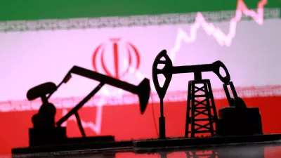 FILE PHOTO: 3D-printed oil pump jacks, Iranian flag, and a rising stock graph appear in this illustration taken March 2, 2026. REUTERS/Dado Ruvic/Illustration/File Photo