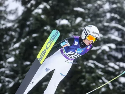 - Katra Komar,- 10.01.2026. - Svetovni pokal v smučarskih skokih za ženske, Ljubno 2026.//FOTO: Bojan Velikonja