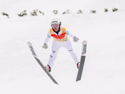 Ski Jumping - FIS Ski Jumping World Cup - Vikersund, Norway - March 20, 2026 Nika Prevc of Slovenia during the women's ski flying qualification Trond R Teigen/NTB via REUTERS  ATTENTION EDITORS - THIS IMAGE WAS PROVIDED BY A THIRD PARTY. NORWAY OUT. NO COMMERCIAL OR EDITORIAL SALES IN NORWAY.