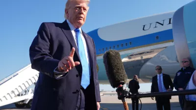 President Donald Trump speaks with the media before boarding Air Force One, Monday, March 23, 2026, at Palm Beach International Airport in West Palm Beach, Fla. (AP Photo/Mark Schiefelbein)