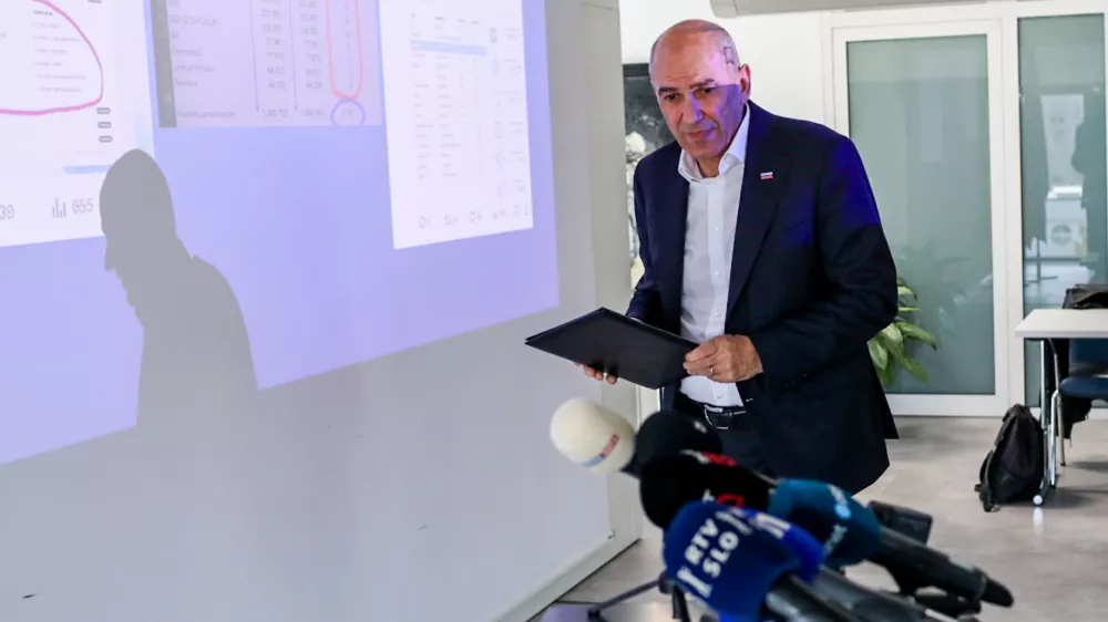 24.03.2026. Tiskovna konferenca SDS o volilnih prevarah. Janez Jan&scaron;a. foto: Bojan Velikonja