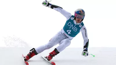 Brazil's Lucas Pinheiro Braathen competes in an alpine ski, men's giant slalom race, at the Lillehammer World Cup Finals, in Hafjell, Norway, Tuesday, March 24, 2026. (AP Photo/Marco Trovati)